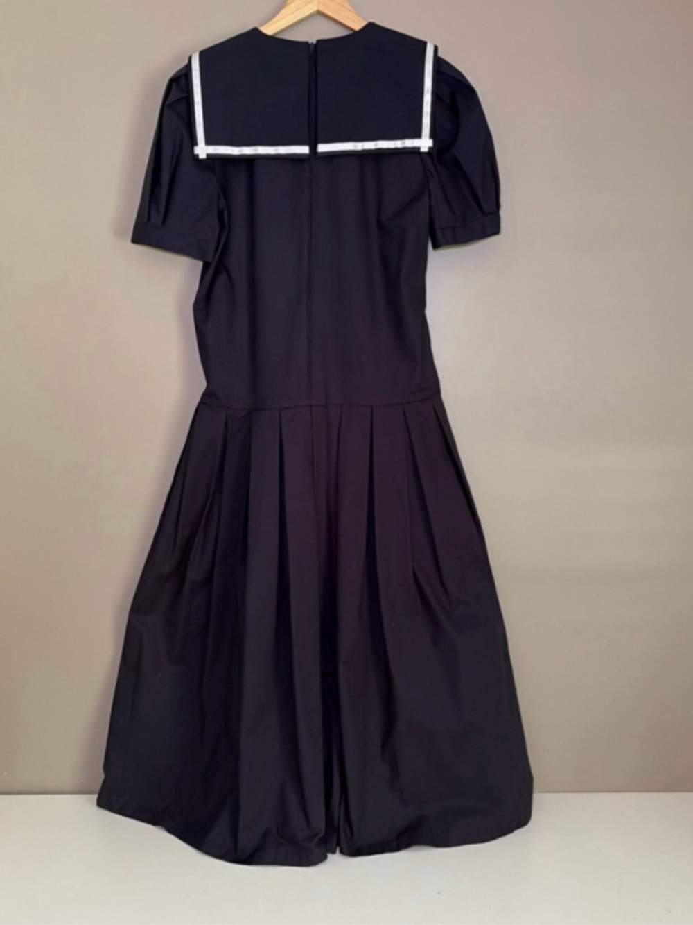 Laura Ashley Vintage Sailor Dress Navy Blue Size 6 - Picture 6 of 12